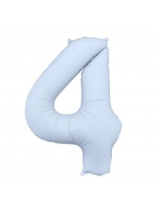 Balão Número 4 Azul Bebé